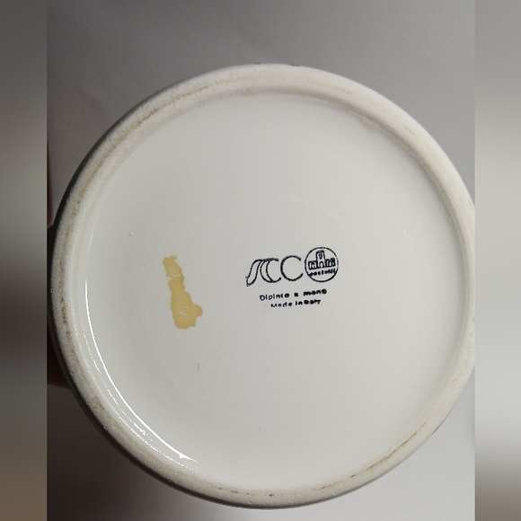 Vintage SCC Castelli Italy hand painted vase | Italian ceramic vase - Picture 4 of 6